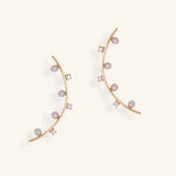 أقراط قمرية من الذهب الأصفر