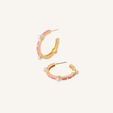 Blush Pink Aurora Hoop Earrings