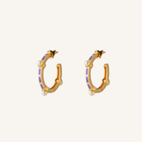 Lilac Purple Aurora Hoop Earrings
