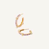 Lilac Purple Aurora Hoop Earrings