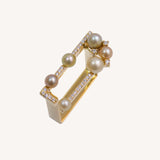 مجموعة لآلئ متعددة الألوان الخاتم