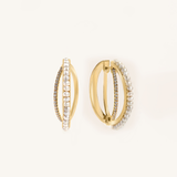 أقراط إنفينيتي الماسية من الذهب الأصفر