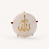 Allah on Mother of Pearl Brooch Yellow Gold