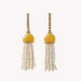 Amber Tassel Earrings