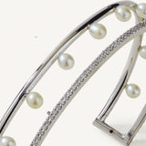 أسوارة قطرات اللؤلؤ - من الذهب الأبيض