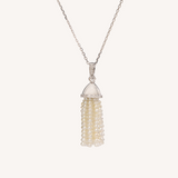 Micro Tassel Pendant (White Gold)