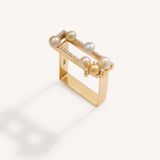 مجموعة لآلئ متعددة الألوان الخاتم