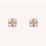 Pearl Cluster Flower Earrings