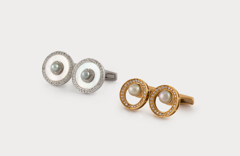 Pearl Disk Cufflinks