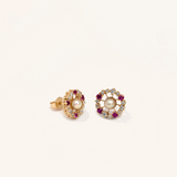 Pink Sapphire Earrings (Yellow Gold)