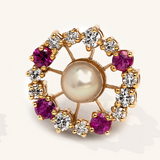 Pink Sapphire Stud Yellow Gold