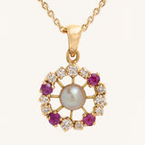 Pink Sapphire Pendant Yellow Gold