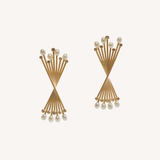 Rotating Matchsticks Earrings Yellow Gold