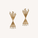 Rotating Matchsticks Earrings Yellow Gold