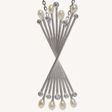 Rotating Matchsticks Pendant White Gold