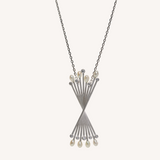 Rotating Matchsticks Pendant White Gold