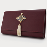 Turquoise Tassel Clutch