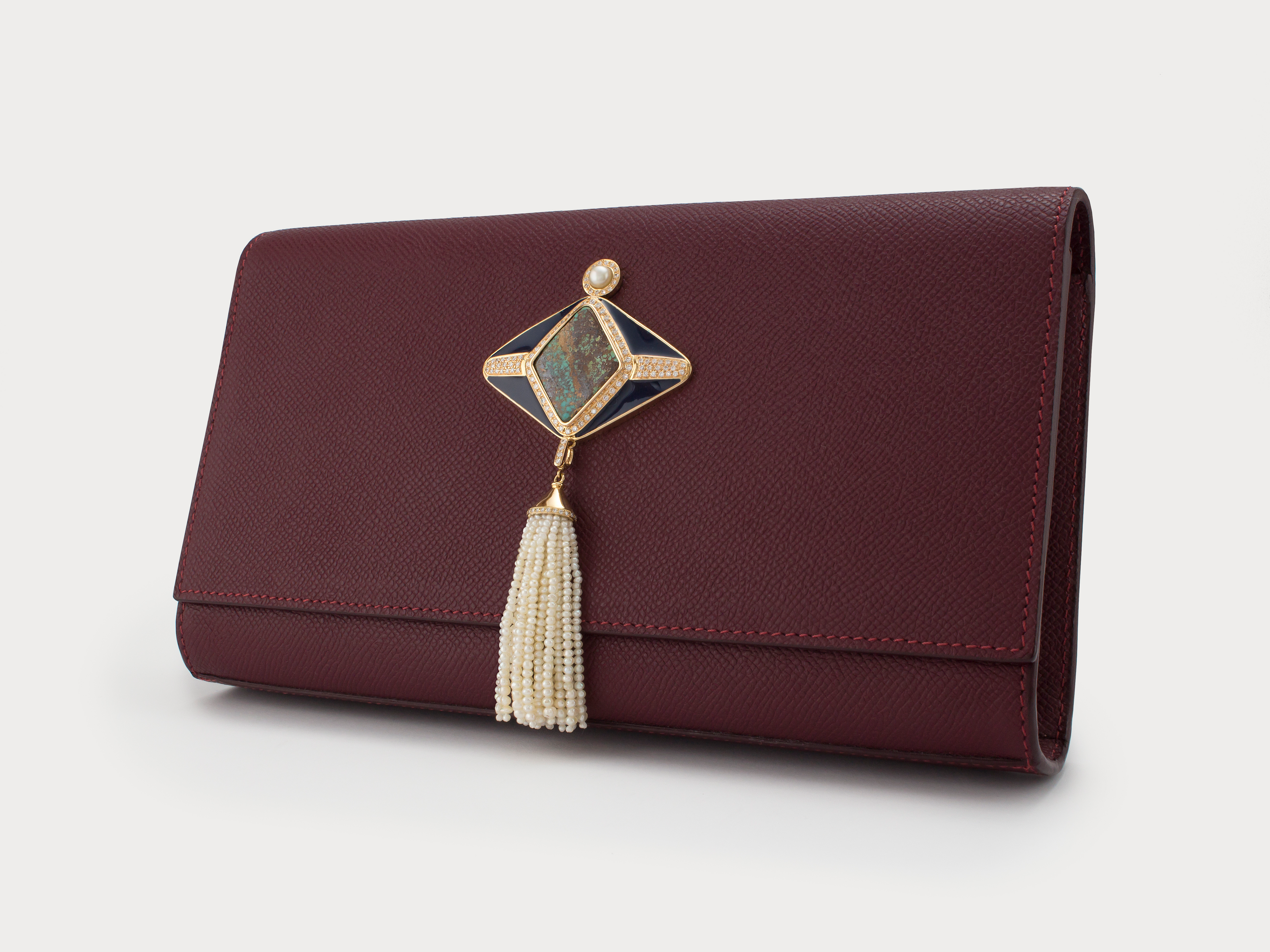 Turquoise Tassel Clutch